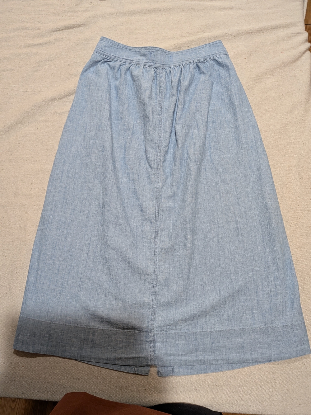 Madewell Light Blue Button Front Midi Skirt - Picture 2 of 11